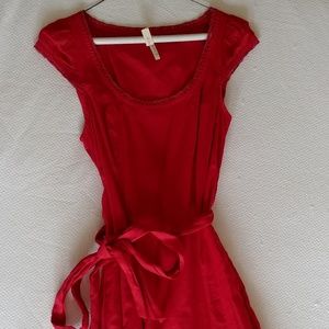 Anthropologie red dress